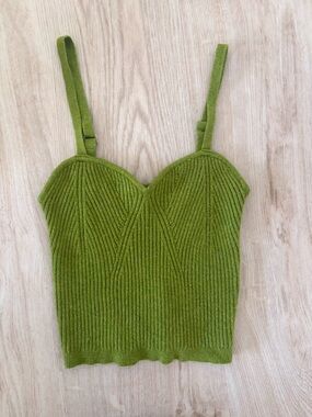 wild fable Green Ribbed Knit Tank Top Size XXS